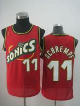 Oklahoma City Thunder -11 Detlef Schrempf Red SuperSonics Throwback Stitched NBA Jersey