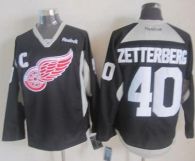 Detroit Red Wings -40 Henrik Zetterberg Black Practice Stitched NHL Jersey