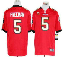 Nike Buccaneers -5 Josh Freeman Red Team Color With C Patch Stitched NFL Game Jersey