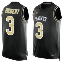 Nike Saints -3 Bobby Hebert Black Team Color Stitched NFL Limited Tank Top Jersey