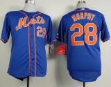 New York Mets -28 Daniel Murphy Blue Cool Base Stitched MLB Jersey