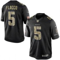 Baltimore Ravens -5 Joe Flacco Nike Black Salute To Service Jersey