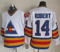 Colorado Avalanche -14 Rene Robert White CCM Throwback Stitched NHL Jersey