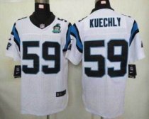 Nike Panthers -59 Luke Kuechly White With 20TH Season Patch Stitched Jersey