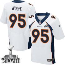 Nike Denver Broncos #95 Derek Wolfe White Super Bowl XLVIII Men's Stitched NFL New Elite Jersey
