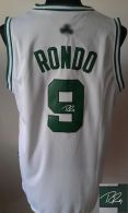 Revolution 30 Autographed Boston Celtics -9 Rajon Rondo White Stitched NBA Jersey