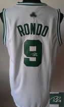 Revolution 30 Autographed Boston Celtics -9 Rajon Rondo White Stitched NBA Jersey