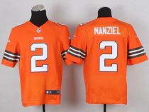 Nike Cleveland Browns -2 Johnny Manziel Orange Alternate Men's Stitched NFL Elite Jersey
