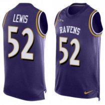 Nike Ravens -52 Ray Lewis Purple Team Color Stitched NFL Limited Tank Top Jersey