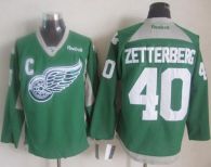 Detroit Red Wings -40 Henrik Zetterberg Green Practice Stitched NHL Jersey