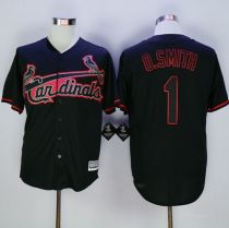 St Louis Cardinals #1 Ozzie Smith Black New Cool Base Fashion Stitched MLB Jersey