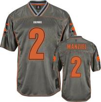 Nike Cleveland Browns -2 Johnny Manziel Grey Men's Stitched NFL Elite Vapor Jersey