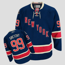 New York Rangers -99 Wayne Gretzky Dark Blue Third Stitched NHL Jersey