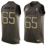 Nike Eagles -65 Lane Johnson Green Stitched NFL Limited Salute To Service Tank Top Jersey
