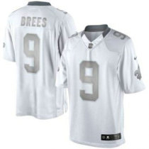 Nike New Orleans Saints -9 Drew Brees Silver Grey