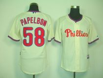 Philadelphia Phillies #58 Jonathan Papelbon Cream Cool Base Stitched MLB Jersey