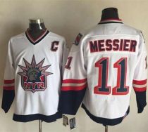 New York Rangers -11 Mark Messier White CCM Statue of Liberty Stitched NHL Jersey