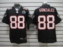 Nike Falcons 88 Tony Gonzalez Black Alternate With Hall of Fame 50th Patch Stitched NFL Elite Jersey