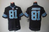 Nike Lions -81 Calvin Johnson Black Alternate With WCF Patch Jersey