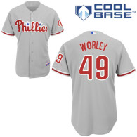 Philadelphia Phillies #49 Vance Worley Grey Cool Base Stitched MLB Jersey