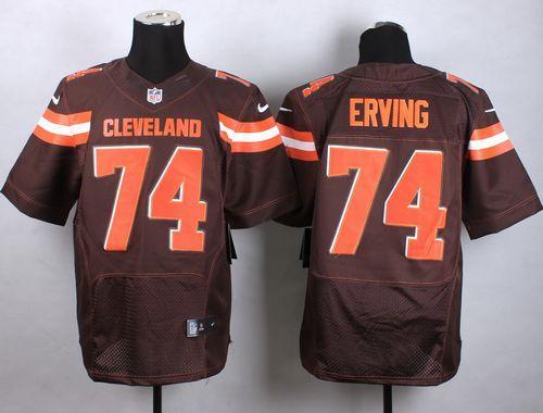 Nike Cleveland Browns -74 Cameron Erving Brown Team Color Men's Stitched NFL New Elite Jersey