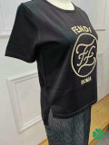 Fendi short round collar T-shirt S-L (6)