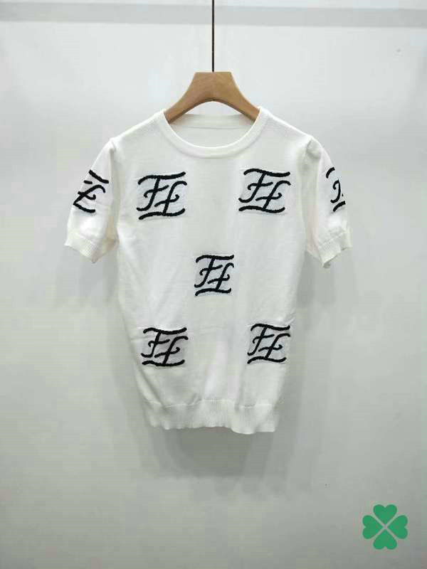 Fendi short round collar T-shirt S-L (2)