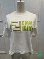 Fendi short round collar T-shirt S-L (8)