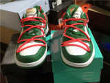 Authentic OFF-WHITE x Nike Dunk Low White-Green-Pink GS