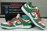 Authentic OFF-WHITE x Nike Dunk Low White/Pine Green
