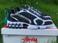 Authentic Stussy x Nike Air Zoom Spiridon Black-White Platine Pur/BLANC/NOIR GS