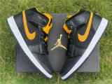 Authentic Air Jordan 1 Mid Black/Yellow