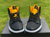 Authentic Air Jordan 1 Mid Black/Yellow GS