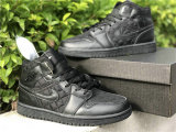 Authentic Air Jordan 1 Mid “Black Quilted” GS