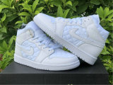Authentic Air Jordan 1 Mid “White Quilted”