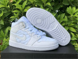 Authentic Air Jordan 1 Mid “White Quilted” GS