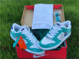Authentic Kasina x Nike Dunk Low Sail/White-Neptune Green-Industrial Blue GS