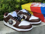 Authentic Supreme x Nike SB Dunk Low White/God/Brown GS