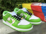 Authentic Supreme x Nike SB Dunk Low White/God/Green GS