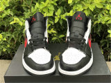 Authentic Air Jordan 1 Mid White/Black/Red