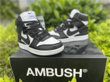 Authentic AMBUSH x Nike Dunk High Black-White Noir