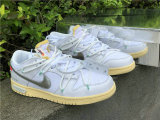 Authentic Off-White x Nike SB Dunk Low “1/50” White/Silver