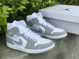 Authentic Air Jordan 1 Mid WMNS Grey/White/Icy Soles