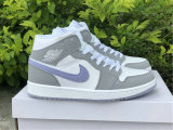 Authentic Air Jordan 1 Mid WMNS Grey/White/Icy Soles GS