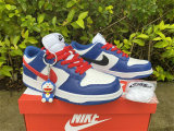 Authentic Nike SB Dunk Low White/Blue/Red/Black