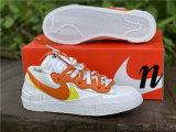 Authentic Sacai x Nike Blazer Low White/Magma Orange-Yellow