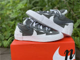 Authentic Sacai x Nike Blazer Low Iron Grey/White