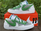 Authentic Sacai x Nike Blazer Low Medium Grey/Classic Green-White