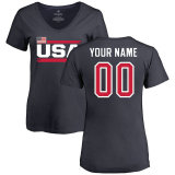 USA Women's Personalized Name & Number T-Shirt - Navy
