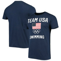 USA Swimming Team Flag Training T-Shirt - Navy
